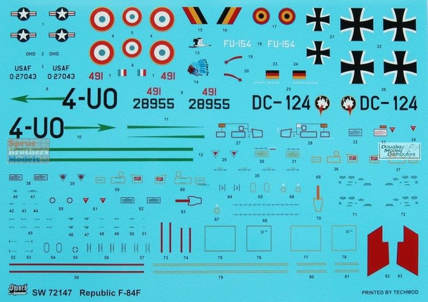 SWD72147 1:72 Sword F-84F Thunderstreak