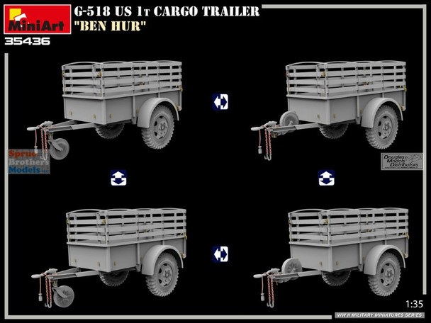 MIA35436 1:35 Miniart G-518 US 1-Ton Cargo Trailer 'Ben Hur'