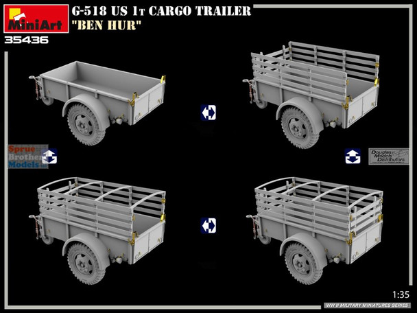 MIA35436 1:35 Miniart G-518 US 1-Ton Cargo Trailer 'Ben Hur'
