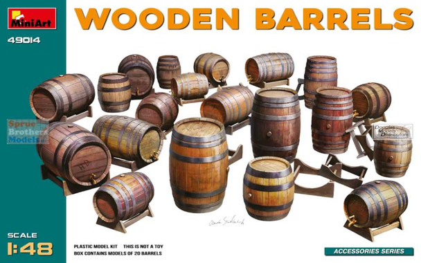 MIA49014 1:48 Miniart Wooden Barrels