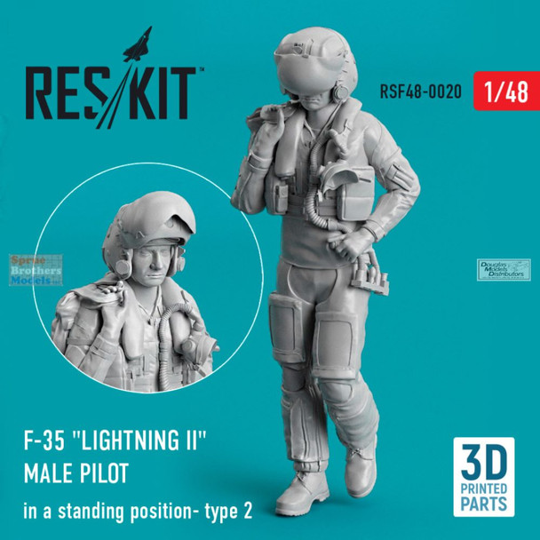 RESRSF480020F 1:48 ResKit F-35A Lightning II Male Pilot Standing - Type 2