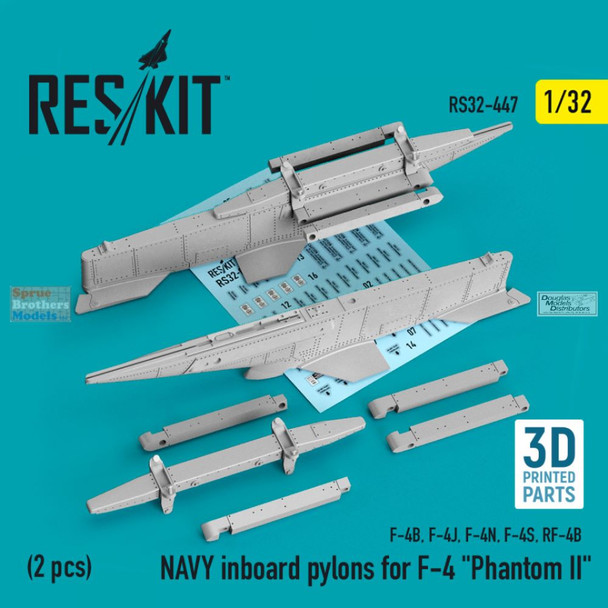 RESRS320447 1:32 ResKit F-4 Phantom II Navy Inboard Pylons