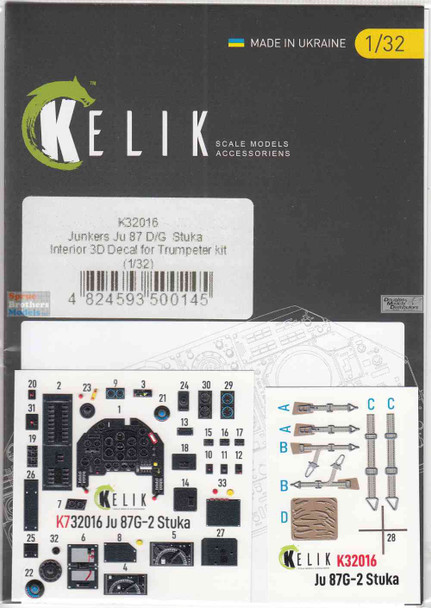 RESK32016K 1:32 ResKit/Kelik 3D Interior Set - Ju87D Ju87G Stuka (TRP kit)