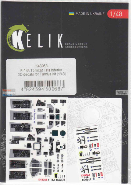 RESK48068K 1:48 ResKit/Kelik 3D Detail Set - F-14A Tomcat Late (TAM kit)