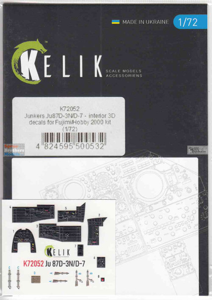 RESK72052K 1:72 ResKit/Kelik 3D Detail Set - Ju87D-3N/D-7 Stuka (FUJ/H2K kit)