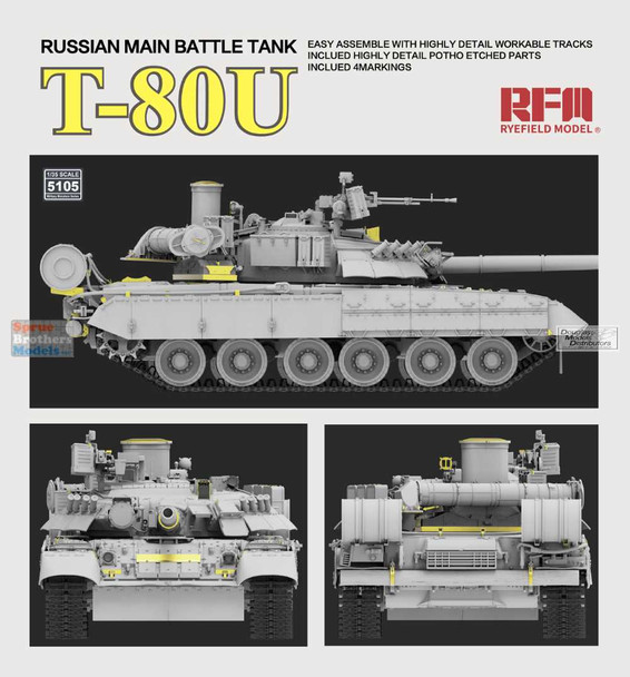 RFMRM5105 1:35 Rye Field Model T-80U Russian Main Battle Tank