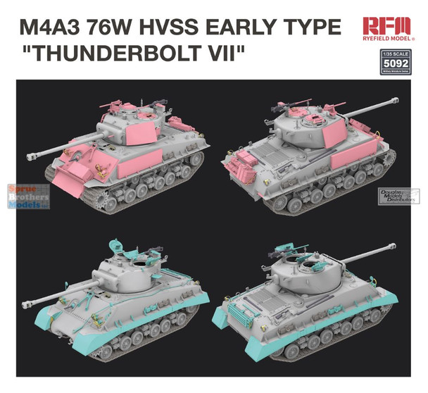 RFMRM5092 1:35 Rye Field Model M3A3 76W HVSS Early Type 'Thunderbolt VII'