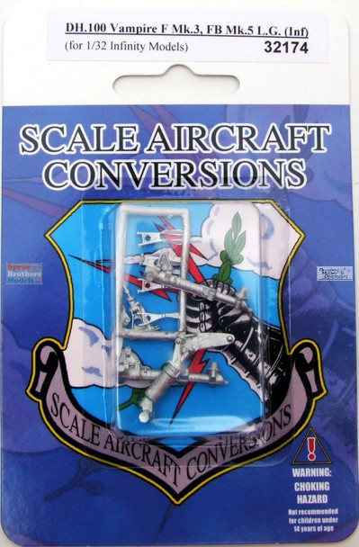 SAC32174 1:32 Scale Aircraft Conversions - DH.100 Vampire F Mk.3 FB Mk.5 Landing Gear (IFM kit)