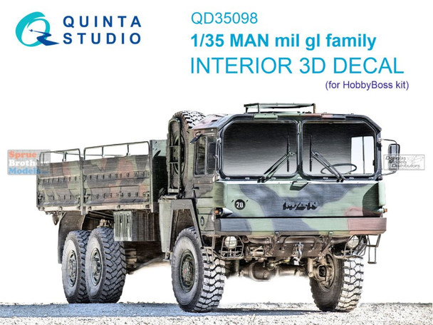 QTSQD35098 1:35 Quinta Studio Interior 3D Decal - MAN mil gl Family (HBS kit)