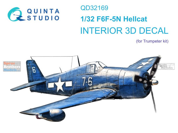 QTSQD32169 1:32 Quinta Studio Interior 3D Decal - F6F-5N Hellcat (TRP kit)