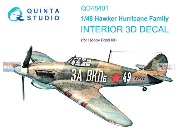 QTSQD48401 1:48 Quinta Studio Interior 3D Decal - Hawker Hurricane Family (HBS kit)