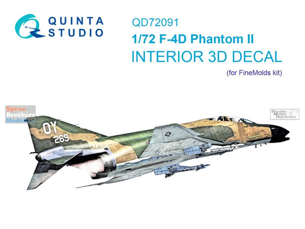QTSQD72091 1:72 Quinta Studio Interior 3D Decal - F-4D Phantom II Early (FNM kit)