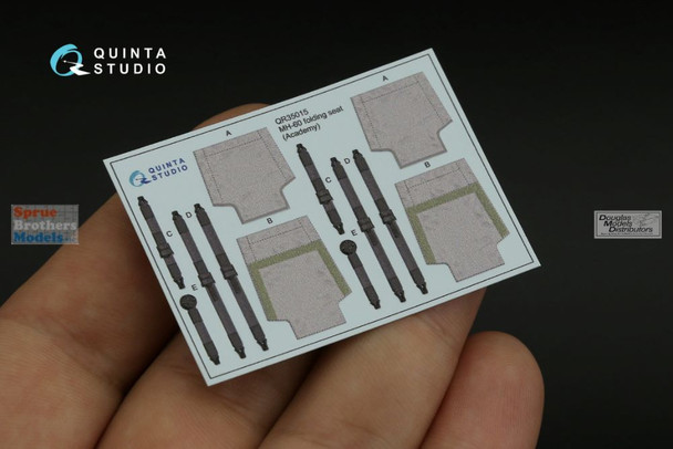 QTSQR35015 1:35 Quinta Studio Interior 3D Decal - H-60 Blackhawk Family Folding Seats Detail Set (ACA kit)