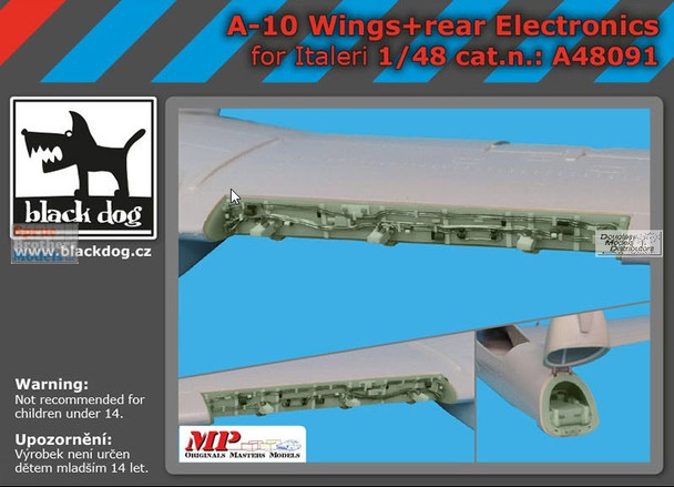 BLDA48091A 1:48 Black Dog A-10 Thunderbolt II Wings & Rear Electronics (ITA kit)