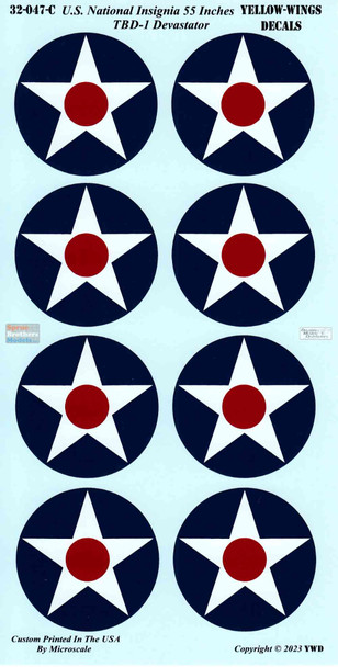 YWD32047 1:32 Yellow Wings Decals TBD-1 Devastator VT-2 VT-8