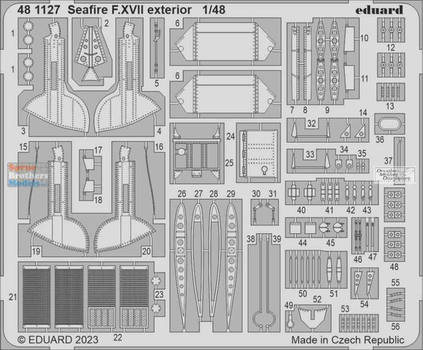 EDU481127 1:48 Eduard PE - Seafire F.XVII Exterior Detail Set (AFX kit)