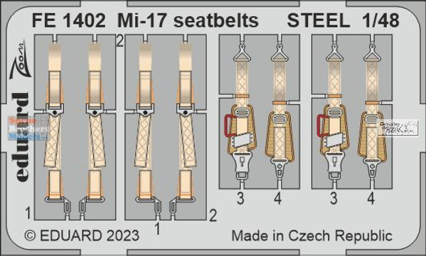 EDUFE1402 1:48 Eduard Color Zoom PE - Mi-17 Hip Seatbelts (TRP kit)