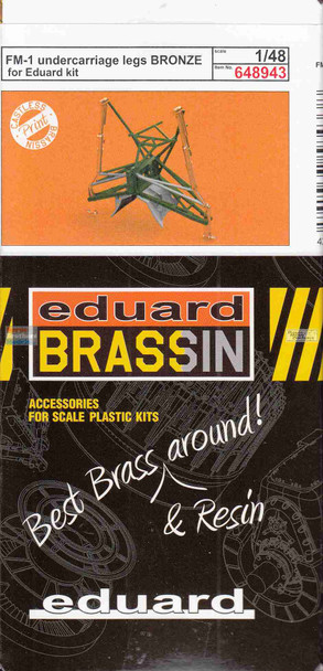 EDU648943 1:48 Eduard Brassin - FM-1 Wildcat Undercarriage Legs / Landing Gear [Bronze] (EDU kit)