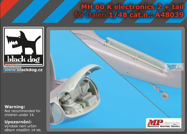 BLDA48039A 1:48 Black Dog MH-60K Blackhawk Electronics Set 2 + Tail (ITA kit)