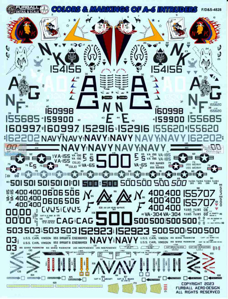 FURDS4828 1:48 Furball Aero Design A-6E Intruder Colors & Markings
