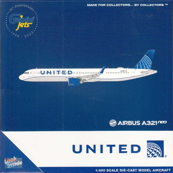 GEMGJ2245 1:400 Gemini Jets United Airlines Airbus A321neo #N44501 (pre-painted/pre-built)