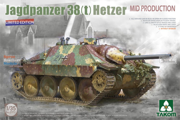 TAK02171X 1:35 Takom Jagdpanzer 38(t) Hetzer Mid Production