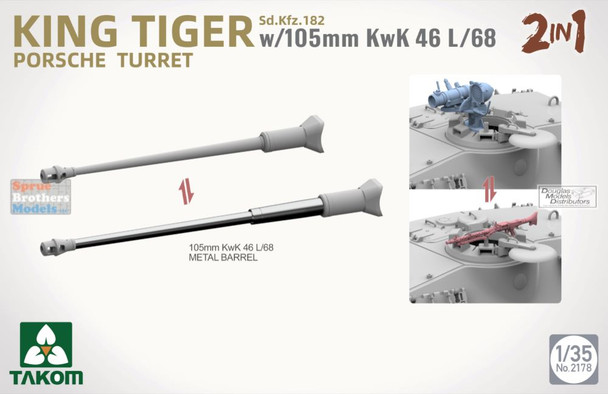 TAK02178 1:35 Takom Sd.Kfz.182 King Tiger with 105mm KwK 46L/68 Porsche Turret