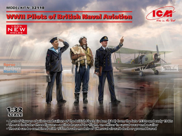 ICM32118 1:32 ICM WW2 Pilots of British Naval Aviation Figure Set