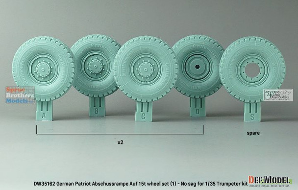 DEFDW35162 1:35 DEF Model Patriot Abschussrampe Auf 15t Wheel Set #1 (TRP kit)