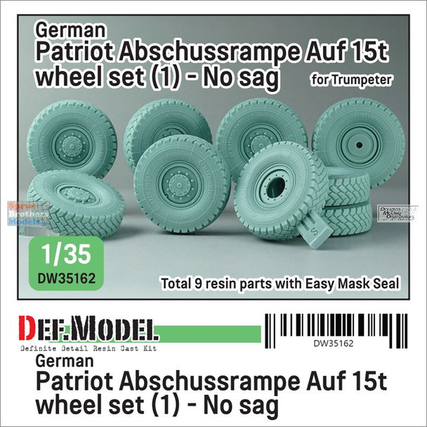 DEFDW35162 1:35 DEF Model Patriot Abschussrampe Auf 15t Wheel Set #1 (TRP kit)