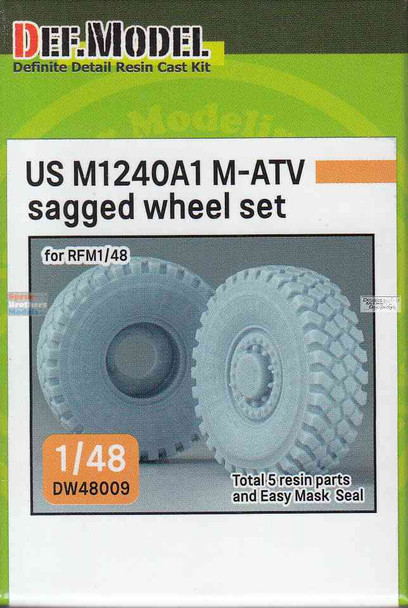 DEFDW48009 1:48 DEF Model US M1240A1 M-ATV Sagged Wheel Set (RFM kit)