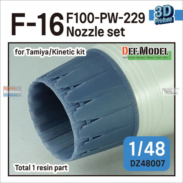 DEFDZ48007 1:48 DEF Model F-16 Falcon F100-PW-229 Nozzle Set (TAM/KIN kit)