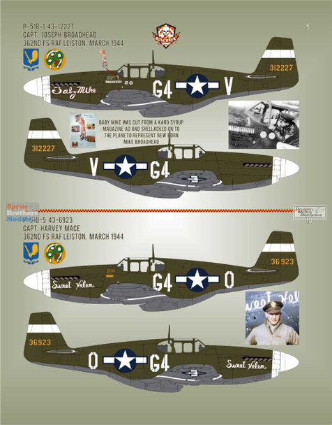 BMA48030 1:48 Bullseye Model Aviation Decals - P-51B Mustang Yoxford Boys #5