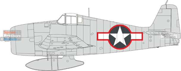 EDUEX1003 1:48 Eduard Mask - F6F-3 Hellcat National Insignia with Red Outline (EDU kit)