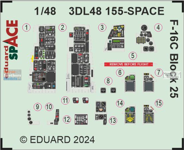 EDU3DL48155 1:48 Eduard SPACE - F-16C Falcon Block 25 (TAM kit)