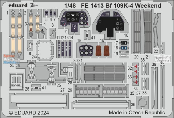 EDUFE1413 1:48 Eduard Color Zoom PE - Bf109K-4 Weekend (EDU kit)