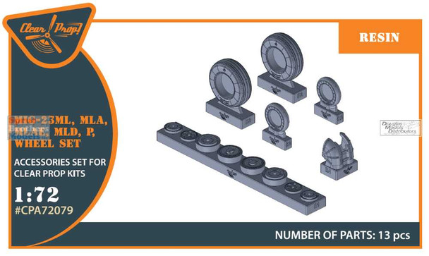 CLPCPA72079A 1:72 Clear Prop Models MiG-23ML/MLA/MLAE/MLP/P Flogger PE Wheel Set (CLP kit)