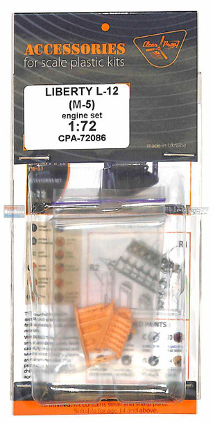 CLPCPA72086A 1:72 Clear Prop Models Liberty L-12 (M-5) Engine Set