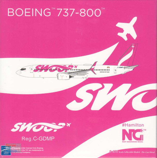 NGM58205 1:400 NG Model Swoop Airlines B737-800(S) Reg #C-GDMP #Hamilton (pre-painted/pre-built)