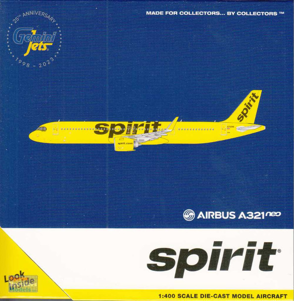 GEMGJ2224 1:400 Gemini Jets Spirit Airlines Airbus A321neo #N702NK (pre-painted/pre-built)