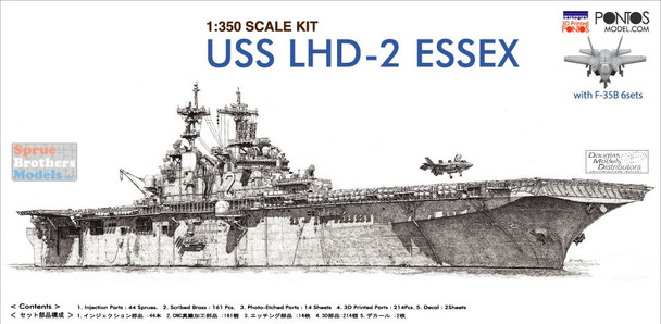 PON37001R1 1:350 Pontos Model Kit - USS Essex LHD-2