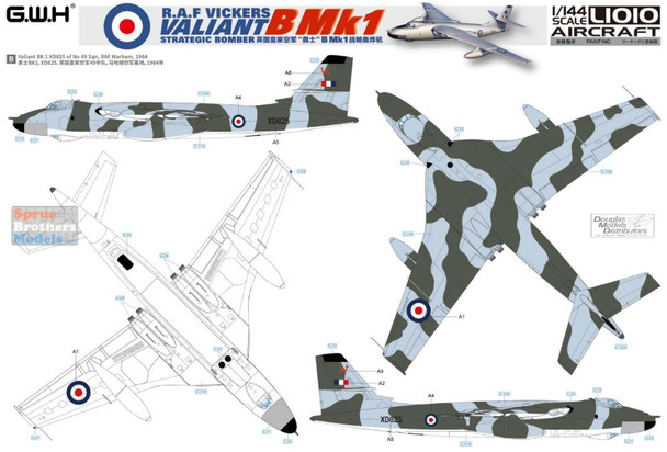 LNRL1010 1:144 Great Wall Hobby RAF Vickers Valiant B Mk.I Strategic Bomber