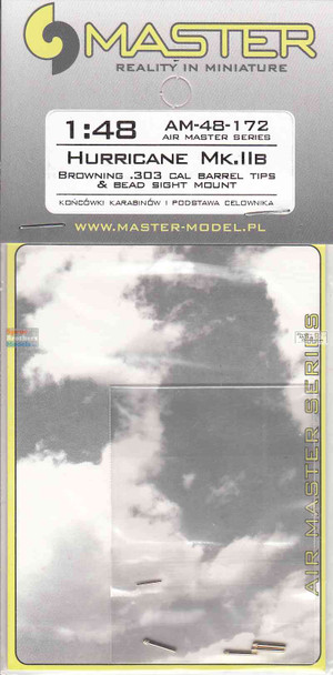 MASAM48172 1:48 Master Model - Hurricane Mk.IIb Browning .303 Cal Barrel Tips & Bead Sight Mount