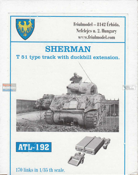 FRUATL192 1:35 Friulmodel Track Link Set - Sherman T-51 Type with Duckbill Extension