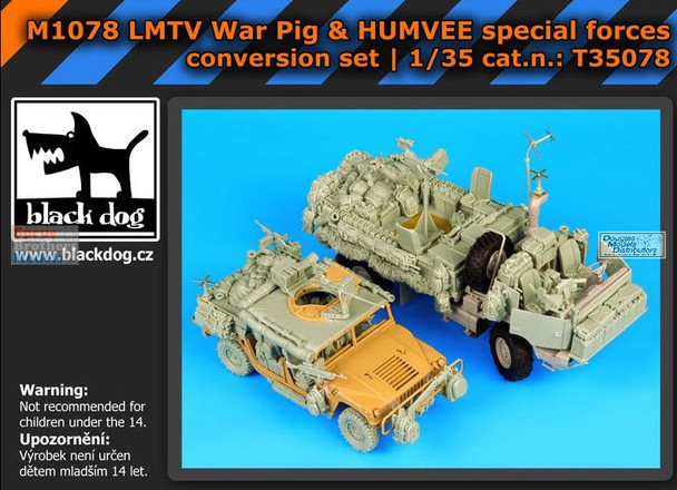 BLDT35078T 1:35 Black Dog M1078 LMTV War Pig & Humvee Special Forces Conversion Set (TRP & TAM kit)