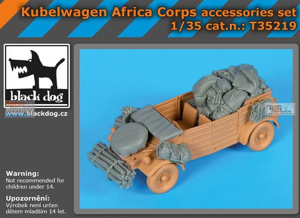 BLDT35219T 1:35 Black Dog Kubelwagen Africa Korps Accessories Set (TAM kit)