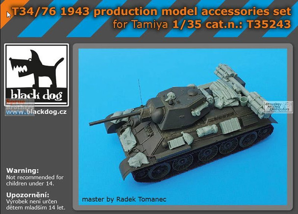 BLDT35243T 1:35 Black Dog T-34/76 1943 Production Accessories Set (TAM kit)