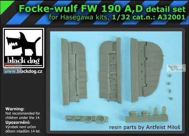 BLDA32001A 1:32 Black Dog Fw190A Fw190D Detail Set (HAS kit)