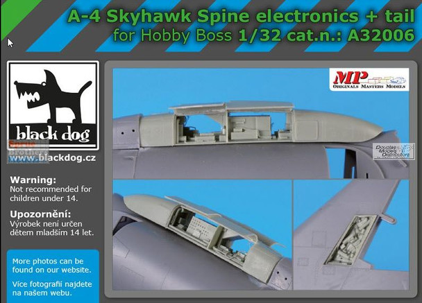 BLDA32006A 1:32 Black Dog A-4 Skyhawk Spine Electronics + Tail (TRP kit)
