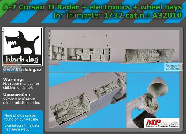 BLDA32010A 1:32 Black Dog A-7D A-7E Corsair II Radar + Eletronics + Wheel Bays (TRP kit)